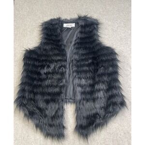 Ariat Vest Womens‎ Med Black Faux Fur Shaggy Lined Western Pockets Boho Tunic